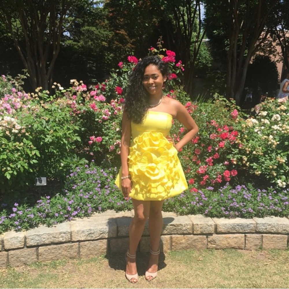 Unique Tufted Dress with Floral Detail